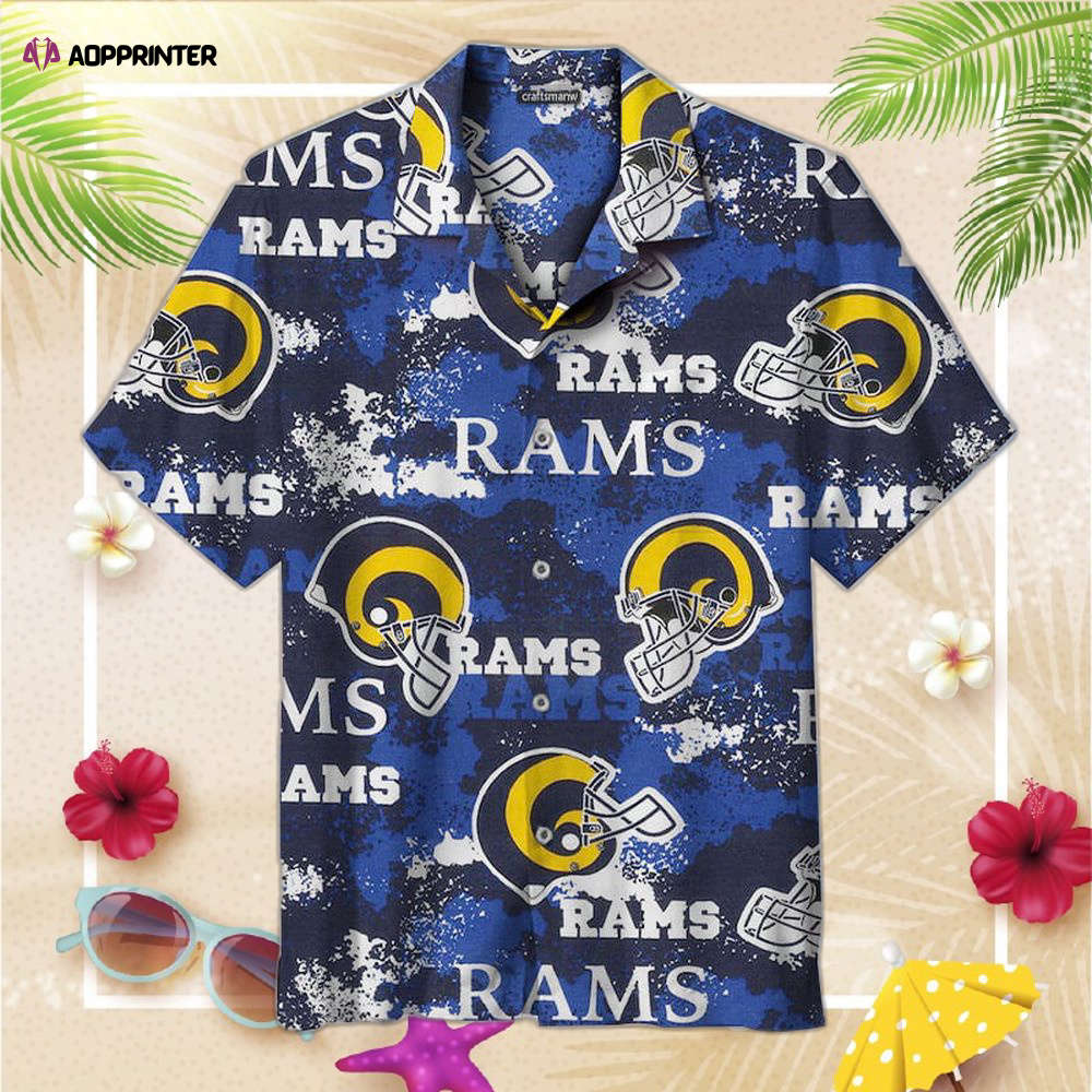 The Los Angeles Rams Print Unisex Short Sleeve Hawaiian Shirt The Los Angeles Rams Print Unisex Short Sleeve Hawaiian Shirt