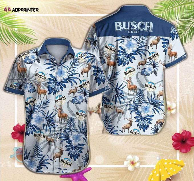 Tlmus Busch Beer Deer Hunting Hawaiian Hawaiian Shirt For Men Women