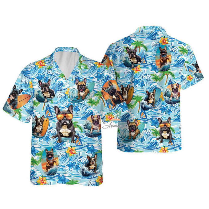 Tropical Flowers Bulldog Hawaiian Shirt, Gift For Men And Women