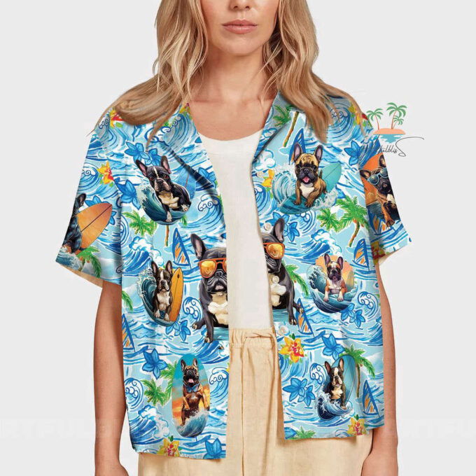 Tropical Flowers Bulldog Hawaiian Shirt, Gift For Men And Women