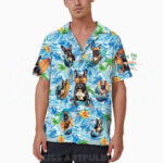 Tropical Flowers Bulldog Hawaiian Shirt, Gift For Men And Women