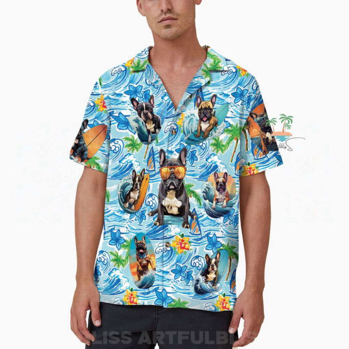 Tropical Flowers Bulldog Hawaiian Shirt, Gift For Men And Women