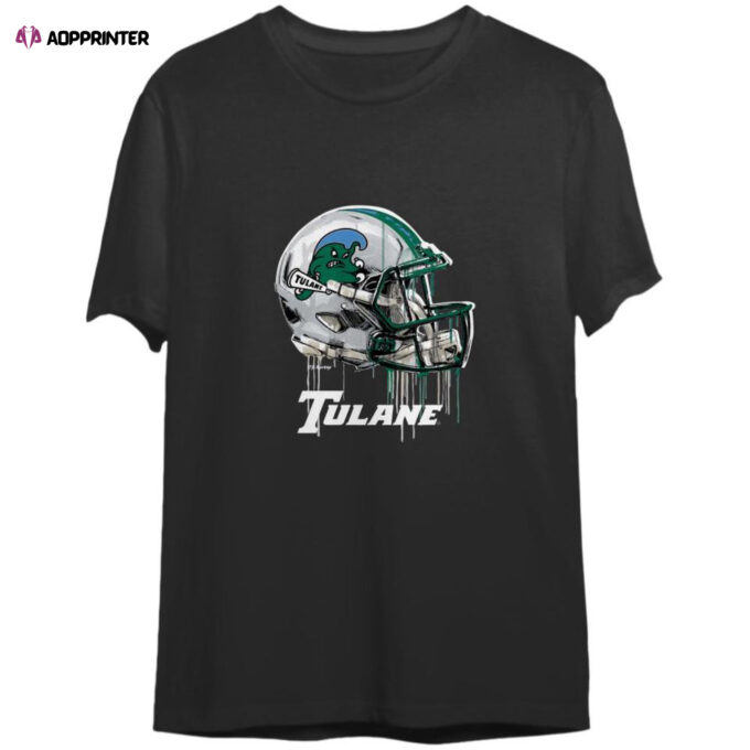 Tulane Green Wave Original Dripping Football Helmet T-Shirt For Men And Women