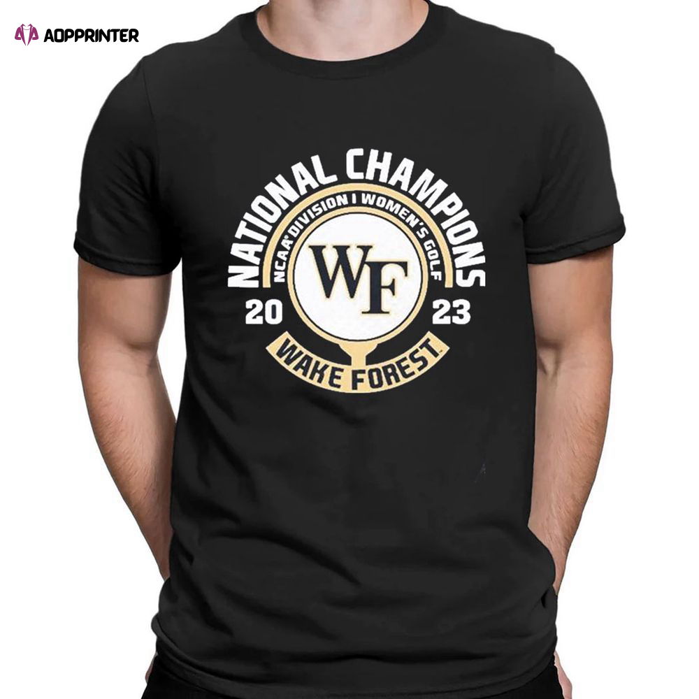 Wake Forest Demon Deacons 2023 Ncaa Womens Golf National Champions T-shirt For Fans Wake Forest Demon Deacons 2023 Ncaa Womens Golf National Champions T-shirt For Fans