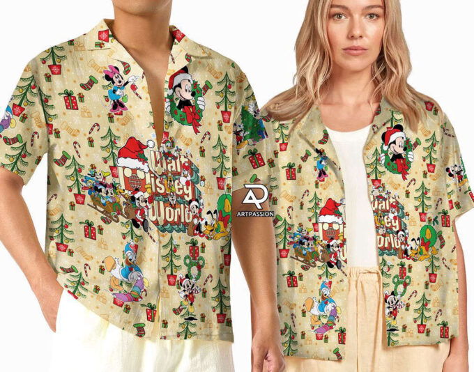 Walt Disney World Christmas Hawaiian Shirt, Mickey Minnie D