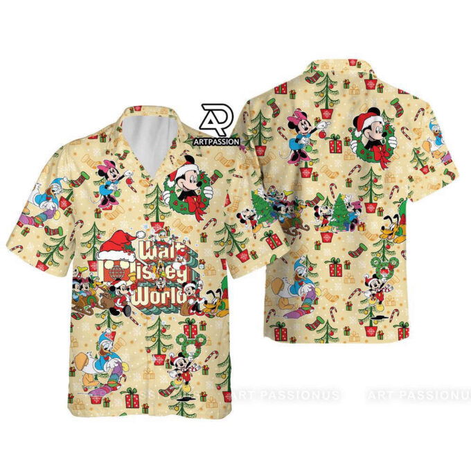 Walt Disney World Christmas Hawaiian Shirt, Mickey Minnie D