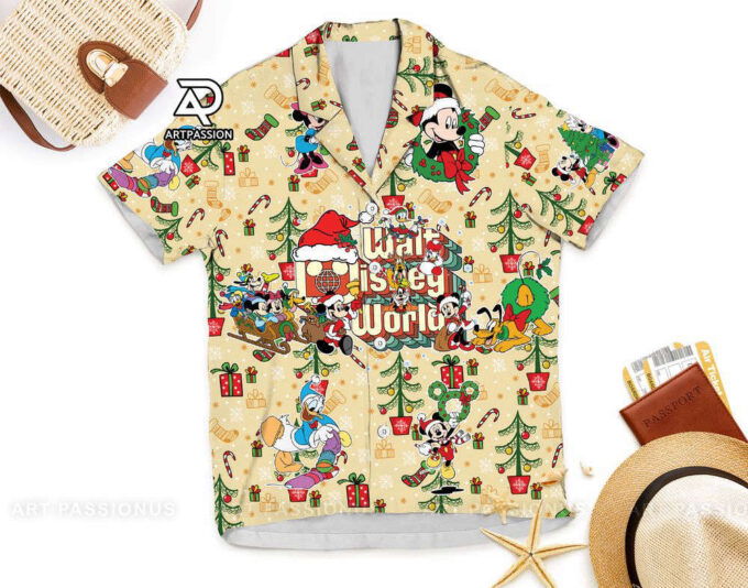 Walt Disney World Christmas Hawaiian Shirt, Mickey Minnie D