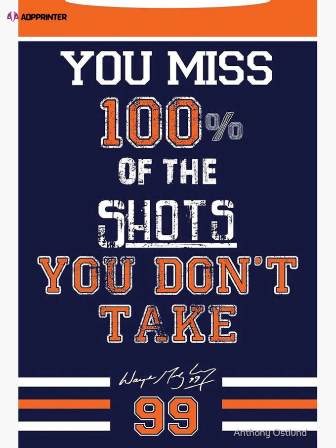 Wayne Gretzky 100 Shots Quote Premium Matte Vertical Poster, For Home Decorations