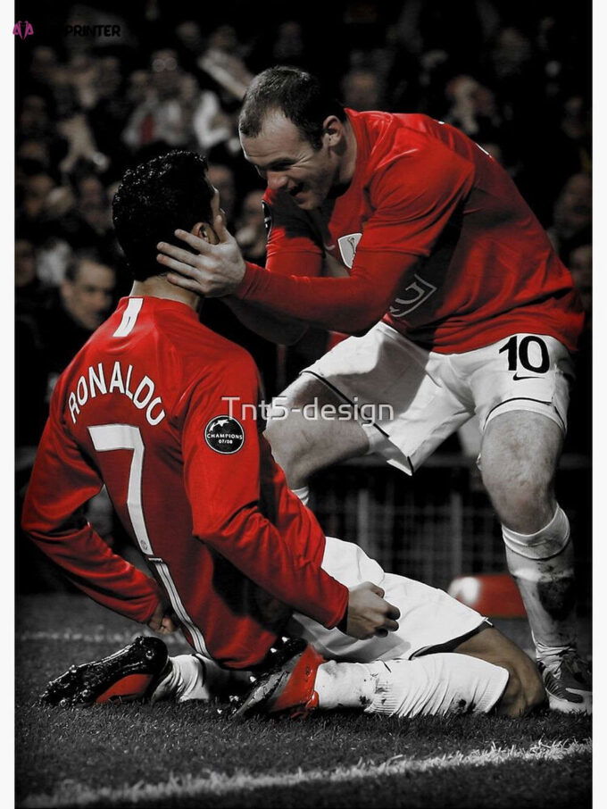 Wayne Rooney Cristiano Ronaldo Man Utd Premium Matte Vertical Poster, For Home Decorations