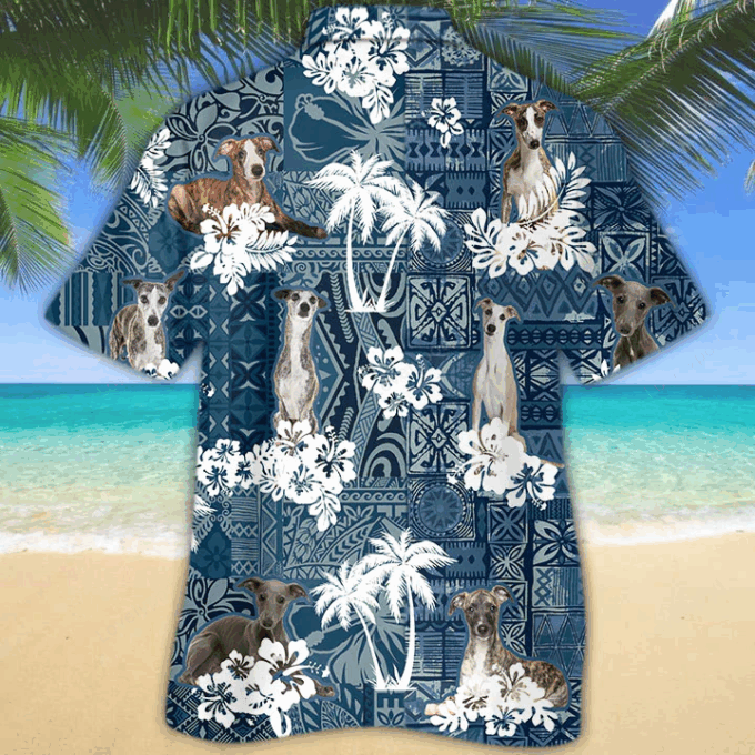 Whippet Hawaiian Shirt, Gift For Men Women, Whippet Flowers Aloha Shirt