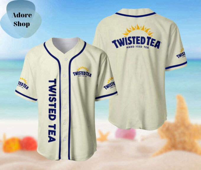 White Twisted Tea Baseball Shirt, Twisted Tea Baseball Jersey Shirt, Gift For Men