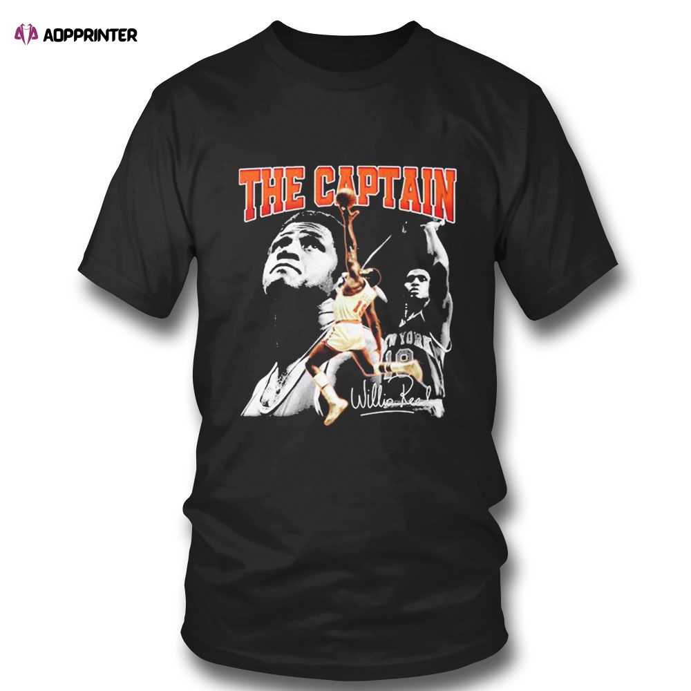 Willis Reed The Captain New York Knicks Legend Nba T-shirt For Fans Willis Reed The Captain New York Knicks Legend Nba T-shirt For Fans