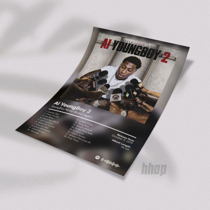 YoungBoy Never Broke Again – AI YoungBoy 2 – Album Cover Poster – Gift For Home Decoration