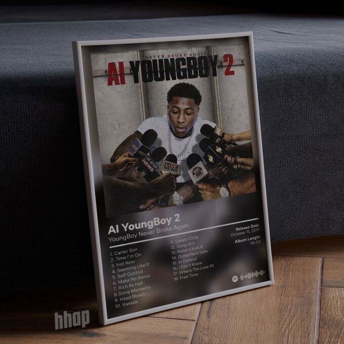 YoungBoy Never Broke Again – AI YoungBoy 2 – Album Cover Poster – Gift For Home Decoration