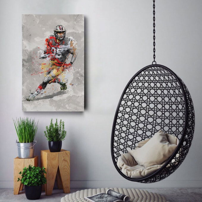 George Kittle Poster San Francisco 49ers NFL Canvas Wall Art Home Decor Framed Poster Man Cave Gift