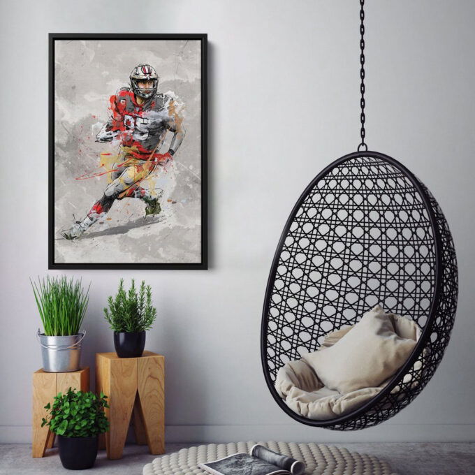 George Kittle Poster San Francisco 49ers NFL Canvas Wall Art Home Decor Framed Poster Man Cave Gift