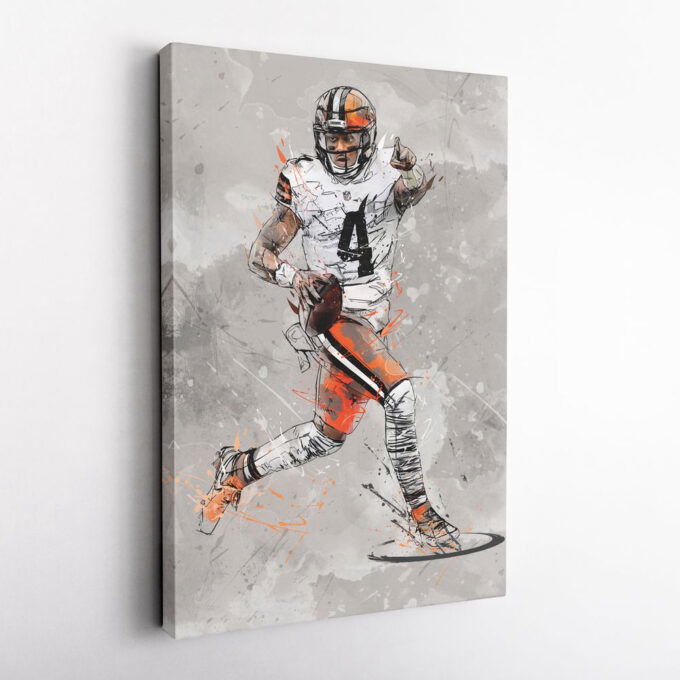 Deshaun Watson Poster Cleveland Browns NFL Canvas Wall Art Home Decor Framed Poster Man Cave Gift