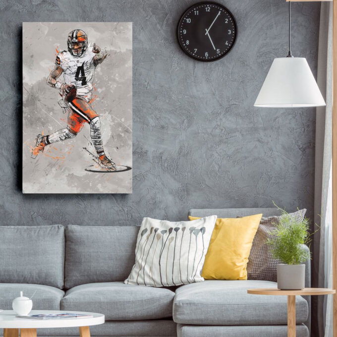 Deshaun Watson Poster Cleveland Browns NFL Canvas Wall Art Home Decor Framed Poster Man Cave Gift