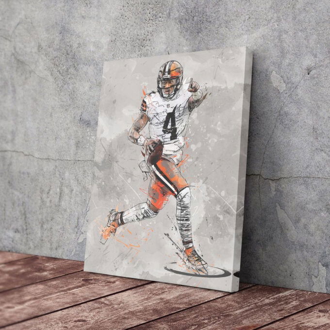 Deshaun Watson Poster Cleveland Browns NFL Canvas Wall Art Home Decor Framed Poster Man Cave Gift