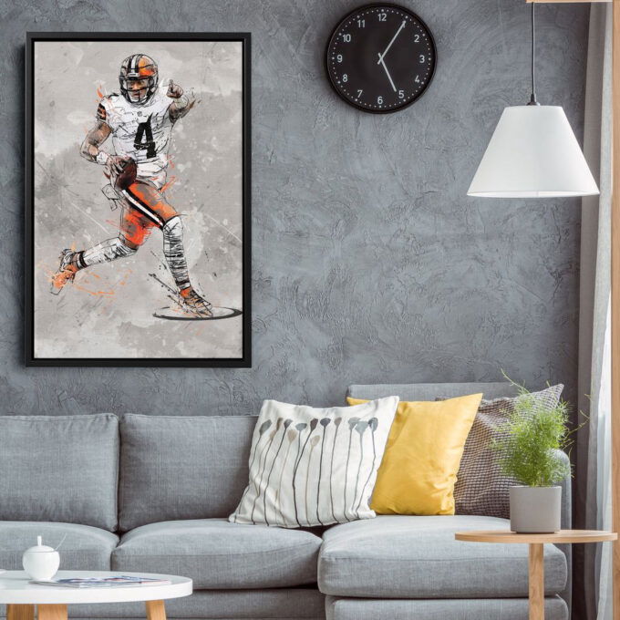 Deshaun Watson Poster Cleveland Browns NFL Canvas Wall Art Home Decor Framed Poster Man Cave Gift
