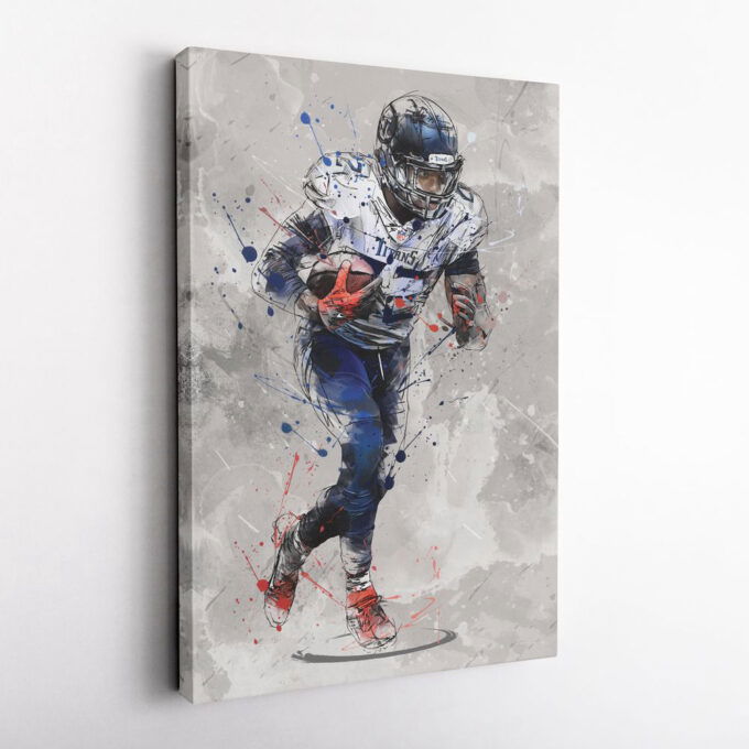 Derrick Henry Poster Tennessee Titans NFL Framed Wall Art Home Decor Canvas Print Artwork