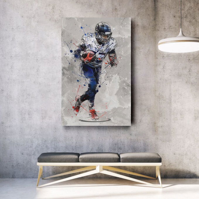 Derrick Henry Poster Tennessee Titans NFL Framed Wall Art Home Decor Canvas Print Artwork