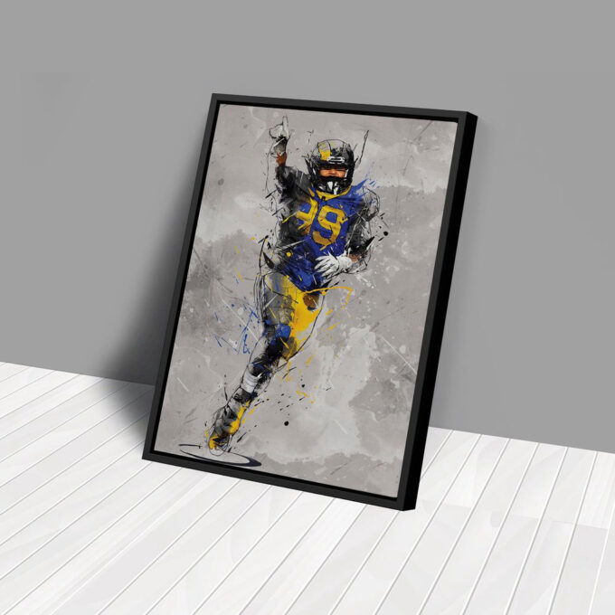 Aaron Donald Poster Los Angeles Rams NFL Canvas Wall Art Home Decor Framed Poster Man Cave Gift
