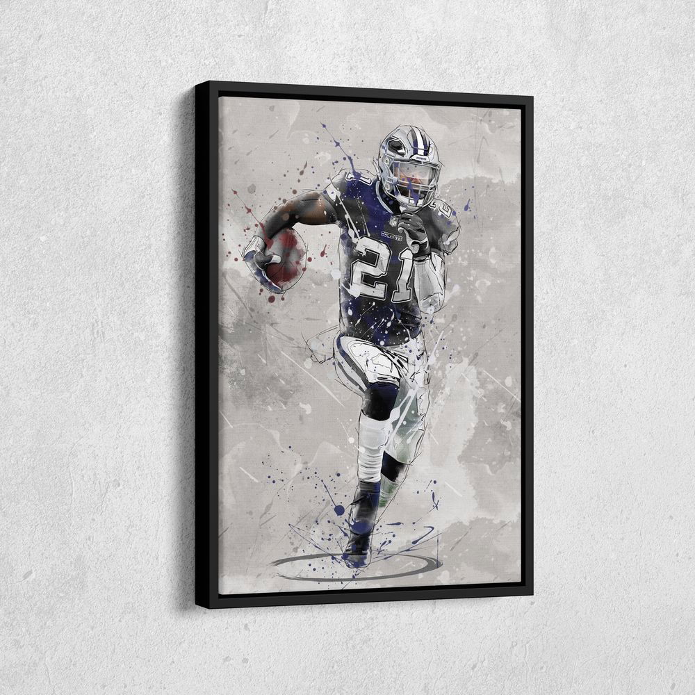 Ezekiel Elliott Poster Dallas Cowboys NFL Canvas Wall Art Home Decor Framed Poster Man Cave Gift Ezekiel Elliott Poster Dallas Cowboys NFL Canvas Wall Art Home Decor Framed Poster Man Cave Gift