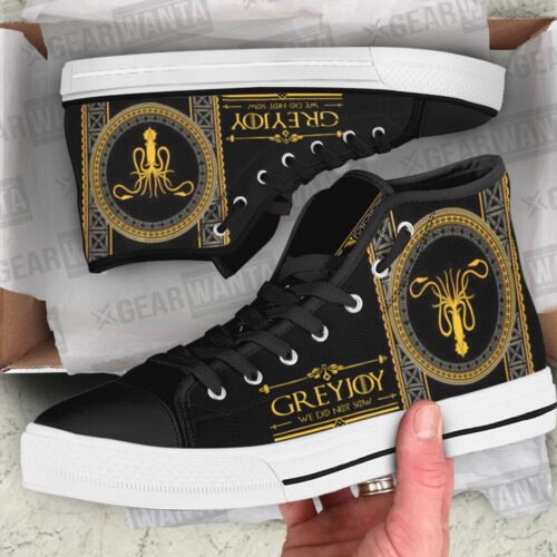 Cart 2 Greyjoy Game Of Thrones High Top Canvas Shoes Custom For Fans