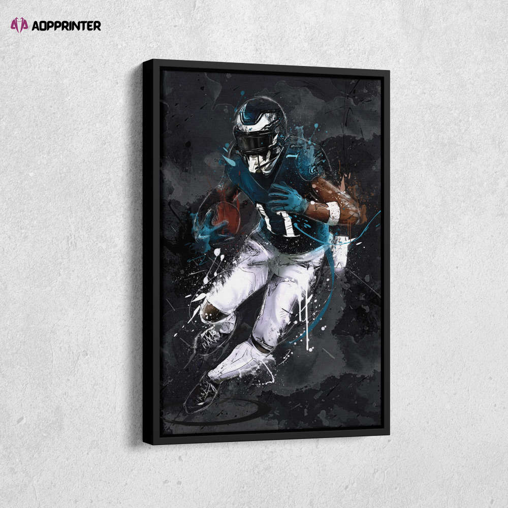 A.J. Brown Art Philadelphia Eagles NFL Canvas Wall Art Home Decor Framed Poster Man Cave Gift A.J. Brown Art Philadelphia Eagles NFL Canvas Wall Art Home Decor Framed Poster Man Cave Gift