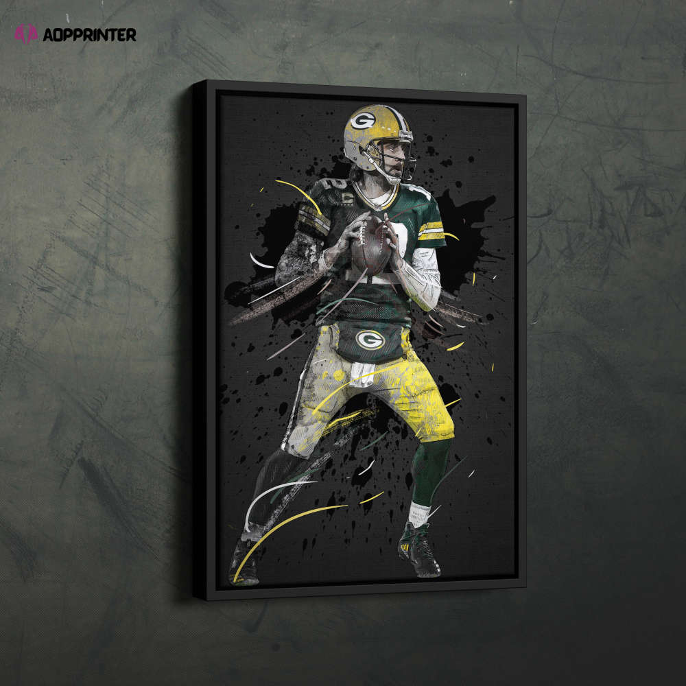 Aaron Rodgers Art Green Bay Packers NFL Wall Art Home Decor Hand Made Poster Canvas Print Aaron Rodgers Art Green Bay Packers NFL Wall Art Home Decor Hand Made Poster Canvas Print