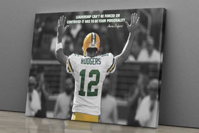 Aaron Rodgers Quote Poster Green Bay Packers Canvas Unique Design Wall Art Print Hand Made Ready to Hang Custom Design