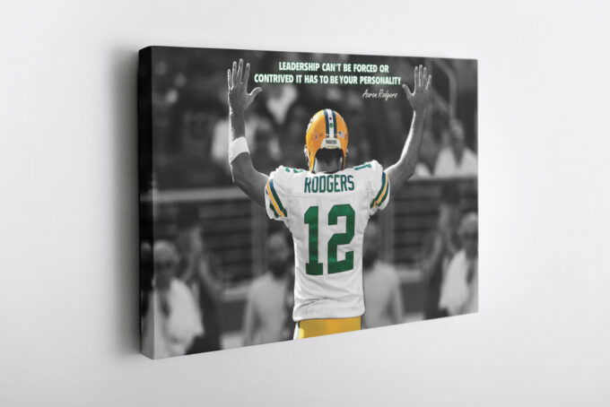 Aaron Rodgers Quote Poster Green Bay Packers Canvas Unique Design Wall Art Print Hand Made Ready to Hang Custom Design