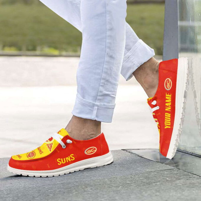 AFL Gold Coast Suns Hey Dude Shoes Wally Lace Up Loafers Moccasin Slippers Fan Gifts