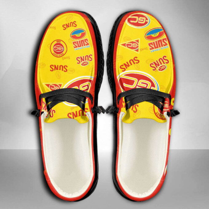 AFL Gold Coast Suns Hey Dude Shoes Wally Lace Up Loafers Moccasin Slippers Fan Gifts