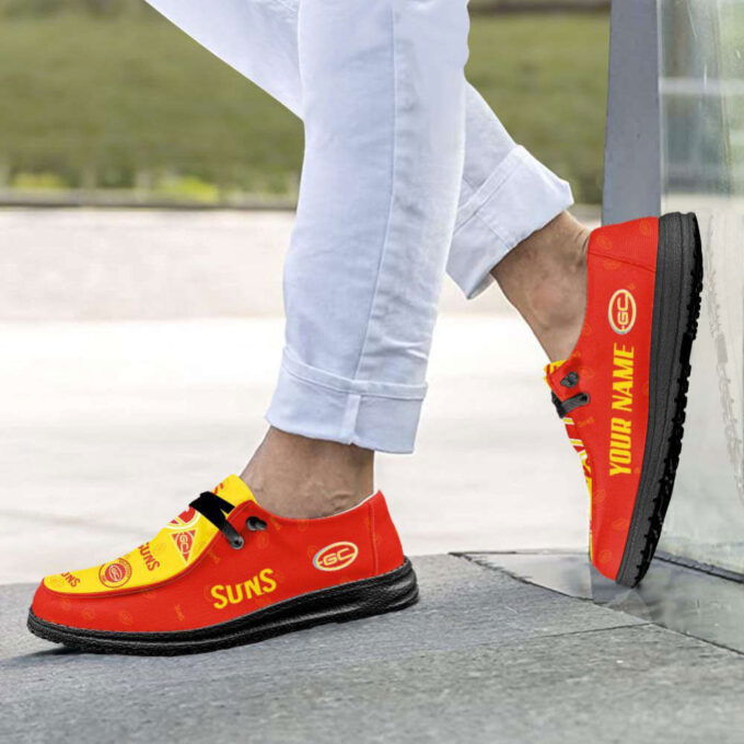 AFL Gold Coast Suns Hey Dude Shoes Wally Lace Up Loafers Moccasin Slippers Fan Gifts
