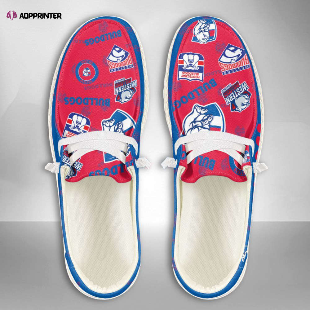 AFL Western Bulldogs Hey Dude Shoes Wally Lace Up Loafers Moccasin Slippers AFL Western Bulldogs Hey Dude Shoes Wally Lace Up Loafers Moccasin Slippers