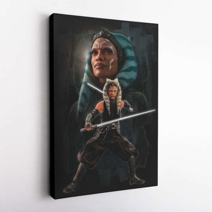 Ahsoka Tano Poster Star Wars Art Canvas Wall Art Print Home Decor Framed Poster Gift for Kids