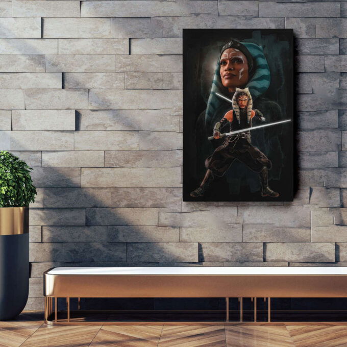 Ahsoka Tano Poster Star Wars Art Canvas Wall Art Print Home Decor Framed Poster Gift for Kids