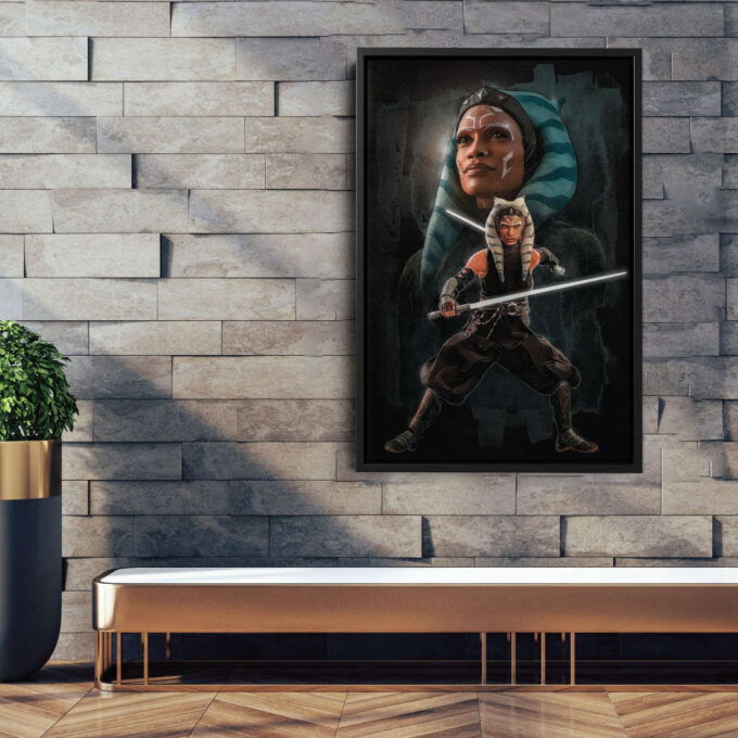 Ahsoka Tano Poster Star Wars Art Canvas Wall Art Print Home Decor Framed Poster Gift for Kids