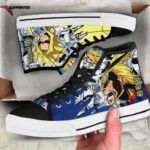 All Might High Top Shoes Flame Style Custom My Hero Academia Anime For Fans