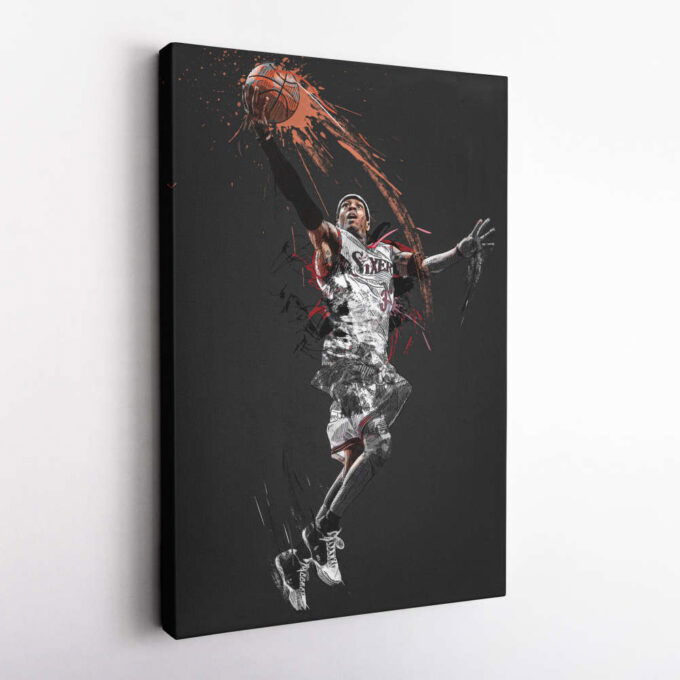 Allen Iverson Art Philadelphia 76ers NBA Wall Art Home Decor Hand Made Poster Canvas Print