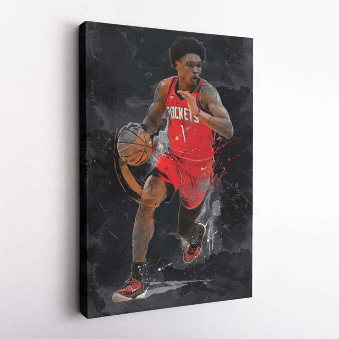 Amen Thompson Art Houston Rockets NBA Canvas Wall Art Home Decor Framed Poster Man Cave Gift