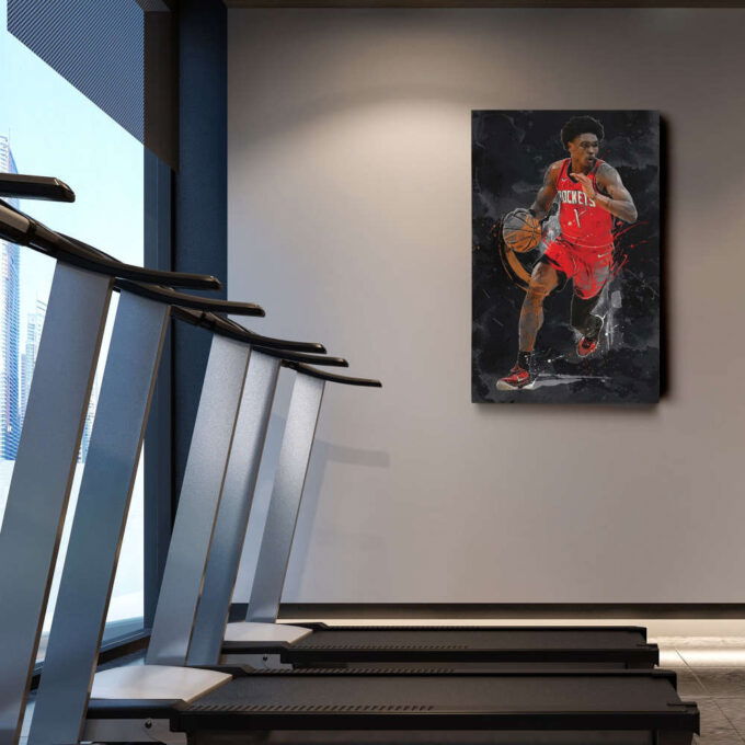 Amen Thompson Art Houston Rockets NBA Canvas Wall Art Home Decor Framed Poster Man Cave Gift