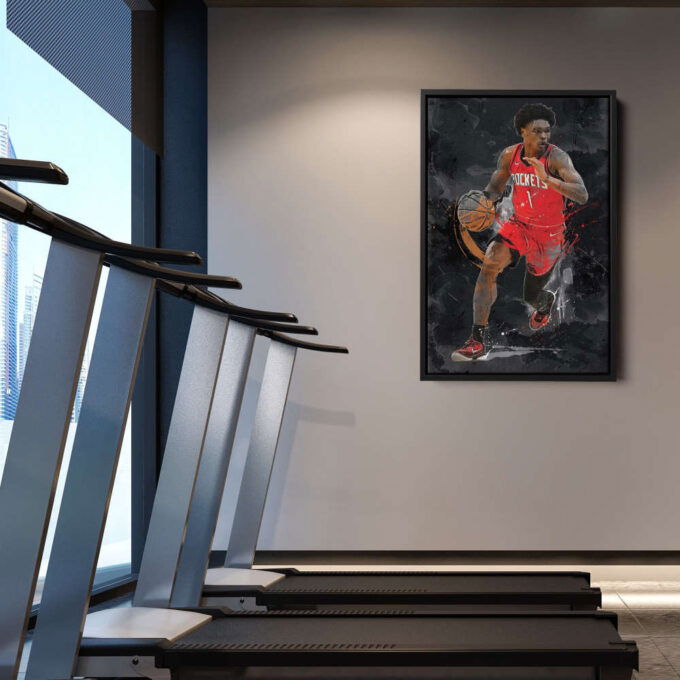 Amen Thompson Art Houston Rockets NBA Canvas Wall Art Home Decor Framed Poster Man Cave Gift