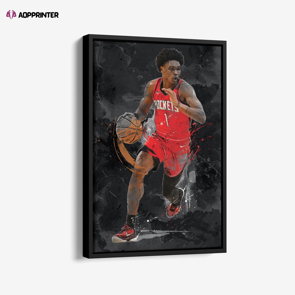 Amen Thompson Art Houston Rockets NBA Canvas Wall Art Home Decor Framed Poster Man Cave Gift Amen Thompson Art Houston Rockets NBA Canvas Wall Art Home Decor Framed Poster Man Cave Gift