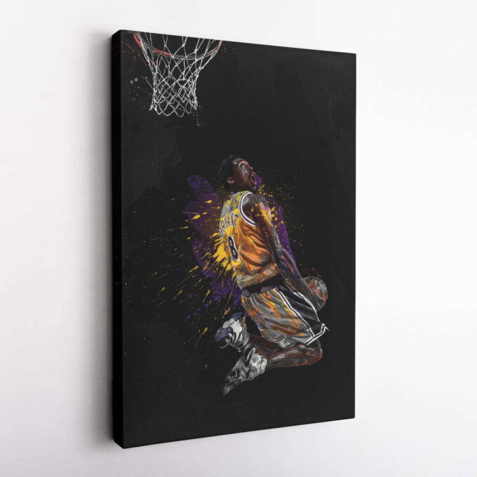 American Basketball Player Art Dunk Los Angeles Lakers NBA Wall Art Home Decor Hand Made Poster Canvas Print