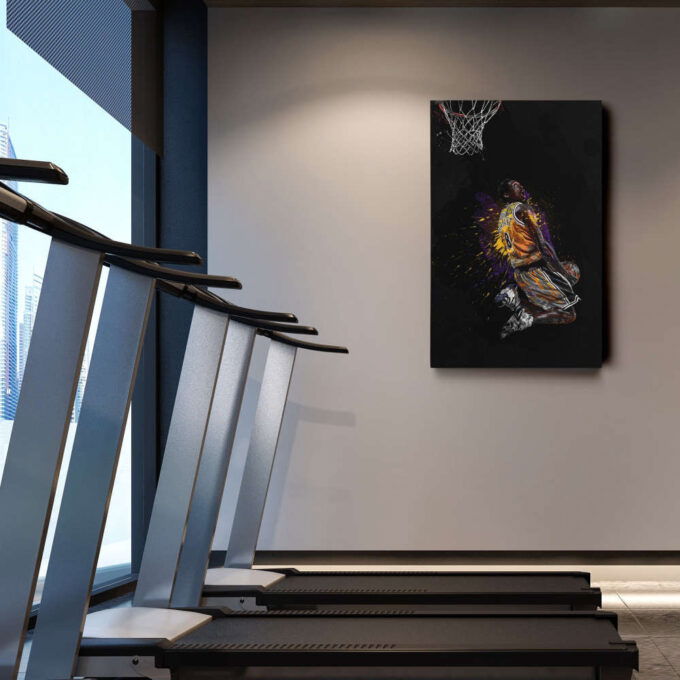 American Basketball Player Art Dunk Los Angeles Lakers NBA Wall Art Home Decor Hand Made Poster Canvas Print