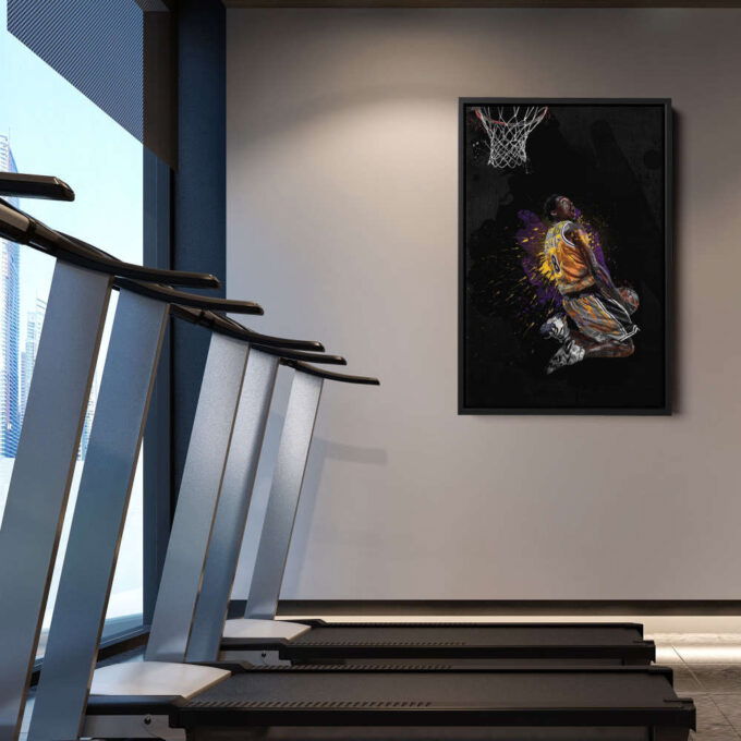 American Basketball Player Art Dunk Los Angeles Lakers NBA Wall Art Home Decor Hand Made Poster Canvas Print