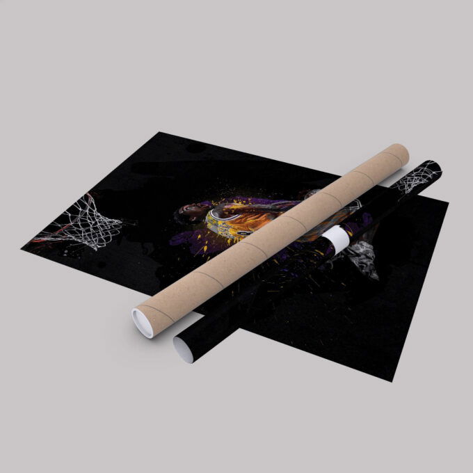 American Basketball Player Art Dunk Los Angeles Lakers NBA Wall Art Home Decor Hand Made Poster Canvas Print